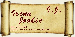 Irena Jovkić vizit kartica